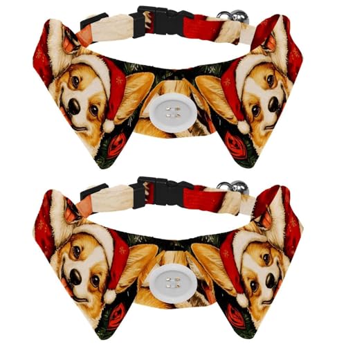 Fliege für Katzen und Hunde, verstellbar, für Jungen, Mädchen, Welpen, Kätzchen, Hochzeit, Geburtstag, roter Pullover, Weihnachtsmannmütze, Corgi, 2 Stück Fliege für Katzen und Hunde, verstellbar, für Jungen, Mädchen, Welpen, Kätzchen, Hochzeit, Geburtstag, roter Pullover, Weihnachtsmannmütze, Corgi, 2 Stück von VAPOKF