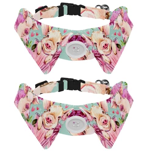 Fliege für Katzen und Hunde, verstellbares Haustierhalsband, Fliege, Smoking, formelle Krawatte für Jungen, Mädchen, Welpen, Kätzchen, Hochzeit, Geburtstag, Aquarell, niedliches rosa Schwein, Fliege für Katzen und Hunde, verstellbares Haustierhalsband, Fliege, Smoking, formelle Krawatte für Jungen, Mädchen, Welpen, Kätzchen, Hochzeit, Geburtstag, Aquarell, niedliches rosa Schwein, von VAPOKF