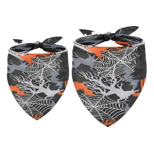 Halstuch, Halstuch, Halloween, Toter Baum, Grabstein, für Mädchen und Jungen, Halstuch, Zubehör für kleine, mittelgroße und große Hunde, Welpen, Katzen, Haustiere, 2 Stück Halstuch, Halstuch, Halloween, Toter Baum, Grabstein, für Mädchen und Jungen, Halstuch, Zubehör für kleine, mittelgroße und große Hunde, Welpen, Katzen, Haustiere, 2 Stück von VAPOKF