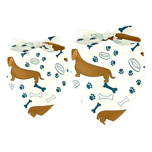Hundehalstuch, Dackel, Knochen, Pfotenabdrücke und Näpfe, für Mädchen, Jungen, Haustier-Lätzchen, Hundeschal, Halstuch, waschbar, Bandanas Zubehör für kleine, mittelgroße und große Hunde, Welpen, Hundehalstuch, Dackel, Knochen, Pfotenabdrücke und Näpfe, für Mädchen, Jungen, Haustier-Lätzchen, Hundeschal, Halstuch, waschbar, Bandanas Zubehör für kleine, mittelgroße und große Hunde, Welpen, von VAPOKF