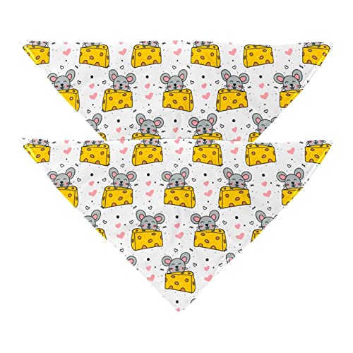 Hundehalstuch, Doodle Maus und Käse, Mädchen, Jungen, Haustier-Lätzchen, Hundeschal, waschbar, Zubehör für kleine, mittelgroße und große Hunde, Welpen, Katzen, Haustiere, 2 Stück Hundehalstuch, Doodle Maus und Käse, Mädchen, Jungen, Haustier-Lätzchen, Hundeschal, waschbar, Zubehör für kleine, mittelgroße und große Hunde, Welpen, Katzen, Haustiere, 2 Stück von VAPOKF