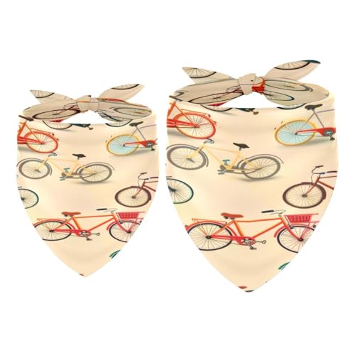 Hundehalstuch, Fahrradmuster, für Mädchen, Jungen, Halstuch, Halstuch, Zubehör für kleine, mittelgroße und große Hunde, Welpen, Katzen, Haustiere, 2 Stück Hundehalstuch, Fahrradmuster, für Mädchen, Jungen, Halstuch, Halstuch, Zubehör für kleine, mittelgroße und große Hunde, Welpen, Katzen, Haustiere, 2 Stück von VAPOKF