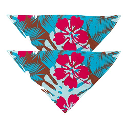 Hundehalstuch, Hawaii, Plumeria, Mädchen, Jungen, Haustier-Lätzchen, Hundeschal, waschbar, Zubehör für kleine, mittelgroße und große Hunde, Welpen, Katzen, Haustiere, 2 Stück Hundehalstuch, Hawaii, Plumeria, Mädchen, Jungen, Haustier-Lätzchen, Hundeschal, waschbar, Zubehör für kleine, mittelgroße und große Hunde, Welpen, Katzen, Haustiere, 2 Stück von VAPOKF