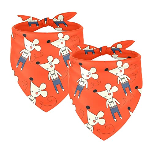 Hundehalstuch, Hundehalstuch, waschbar, Zubehör für kleine, mittelgroße und große Hunde, Welpen, Katzen, Cartoon-Maus-Muster, 2 Stück Hundehalstuch, Hundehalstuch, waschbar, Zubehör für kleine, mittelgroße und große Hunde, Welpen, Katzen, Cartoon-Maus-Muster, 2 Stück von VAPOKF