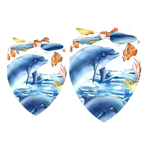 Hundehalstuch, Meerestiere, Delfin, Schildkröte, Fische, Mädchen, Jungen, Haustier-Lätzchen, Hundeschal, Halstuch, waschbar, Bandana, Zubehör für kleine, mittelgroße und große Hunde, Welpen, Katzen, Hundehalstuch, Meerestiere, Delfin, Schildkröte, Fische, Mädchen, Jungen, Haustier-Lätzchen, Hundeschal, Halstuch, waschbar, Bandana, Zubehör für kleine, mittelgroße und große Hunde, Welpen, Katzen, von VAPOKF
