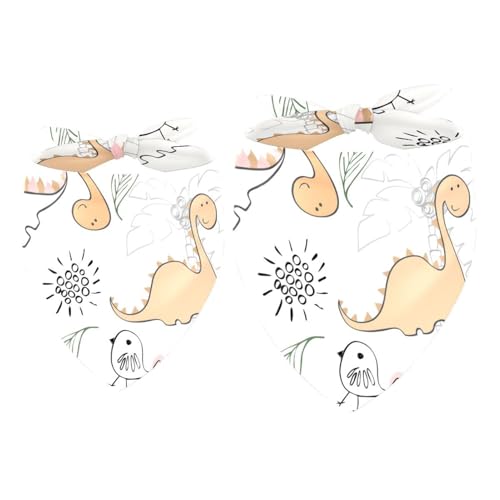Hundehalstuch, Motiv: Dinosaurier und Vögel, für Mädchen, Jungen, Halstuch, Zubehör für kleine, mittelgroße und große Hunde, Welpen, Katzen, Haustiere, 2 Stück von VAPOKF