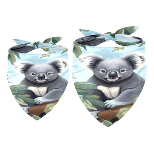 Hundehalstuch, Motiv: Koala, Baby auf Baum, für Mädchen, Jungen, waschbar, Halstuch, Zubehör für kleine, mittelgroße und große Hunde, Welpen, Katzen, Haustiere, 2 Stück von VAPOKF