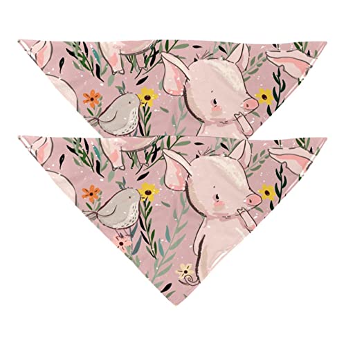 Hundehalstuch, Motiv: niedliche Schweine, Vogel, Ente in Blumen, Garten, Mädchen, Jungen, Haustier-Lätzchen, Halstuch, waschbar, Halstuch, Zubehör für kleine, mittelgroße und große Hunde, Welpen, Hundehalstuch, Motiv: niedliche Schweine, Vogel, Ente in Blumen, Garten, Mädchen, Jungen, Haustier-Lätzchen, Halstuch, waschbar, Halstuch, Zubehör für kleine, mittelgroße und große Hunde, Welpen, von VAPOKF