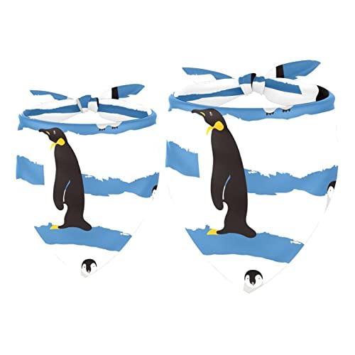 Hundehalstuch, Pinguine auf blau-weißen Streifen, für Mädchen, Jungen, Lätzchen, Hundeschal, Zubehör für kleine, mittelgroße und große Hunde, Welpen, Katzen, Haustiere, 2 Stück Hundehalstuch, Pinguine auf blau-weißen Streifen, für Mädchen, Jungen, Lätzchen, Hundeschal, Zubehör für kleine, mittelgroße und große Hunde, Welpen, Katzen, Haustiere, 2 Stück von VAPOKF