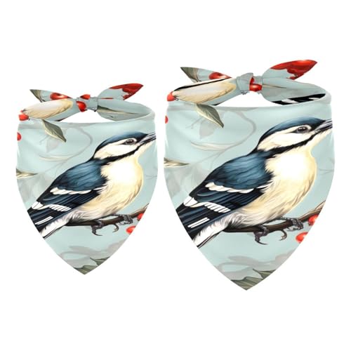Hundehalstuch, Specht, Vogel auf roten Beeren, Zweig, Mädchen, Jungen, Haustier-Lätzchen, Halstuch, waschbar, Halstuch, Zubehör für kleine, mittelgroße und große Hunde, Welpen, Katzen, Haustiere, 2 Hundehalstuch, Specht, Vogel auf roten Beeren, Zweig, Mädchen, Jungen, Haustier-Lätzchen, Halstuch, waschbar, Halstuch, Zubehör für kleine, mittelgroße und große Hunde, Welpen, Katzen, Haustiere, 2 von VAPOKF