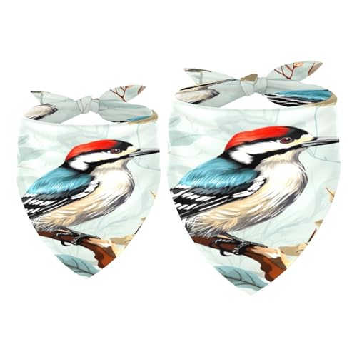 Hundehalstuch, Specht, Vogel auf roten Beeren, Zweig, Mädchen, Jungen, Haustier-Lätzchen, Halstuch, waschbar, Halstuch, Zubehör für kleine, mittelgroße und große Hunde, Welpen, Katzen, Haustiere, 2 Hundehalstuch, Specht, Vogel auf roten Beeren, Zweig, Mädchen, Jungen, Haustier-Lätzchen, Halstuch, waschbar, Halstuch, Zubehör für kleine, mittelgroße und große Hunde, Welpen, Katzen, Haustiere, 2 von VAPOKF