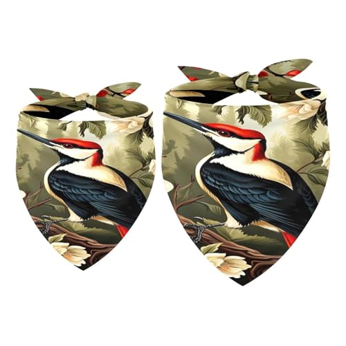 Hundehalstuch, Specht, Vogel auf roten Beeren, Zweig, Mädchen, Jungen, Haustier-Lätzchen, Halstuch, waschbar, Halstuch, Zubehör für kleine, mittelgroße und große Hunde, Welpen, Katzen, Haustiere, 2 Hundehalstuch, Specht, Vogel auf roten Beeren, Zweig, Mädchen, Jungen, Haustier-Lätzchen, Halstuch, waschbar, Halstuch, Zubehör für kleine, mittelgroße und große Hunde, Welpen, Katzen, Haustiere, 2 von VAPOKF