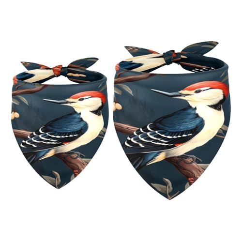 Hundehalstuch, Specht, Vogel auf roten Beeren, Zweig, Mädchen, Jungen, Haustier-Lätzchen, Halstuch, waschbar, Halstuch, Zubehör für kleine, mittelgroße und große Hunde, Welpen, Katzen, Haustiere, 2 Hundehalstuch, Specht, Vogel auf roten Beeren, Zweig, Mädchen, Jungen, Haustier-Lätzchen, Halstuch, waschbar, Halstuch, Zubehör für kleine, mittelgroße und große Hunde, Welpen, Katzen, Haustiere, 2 von VAPOKF