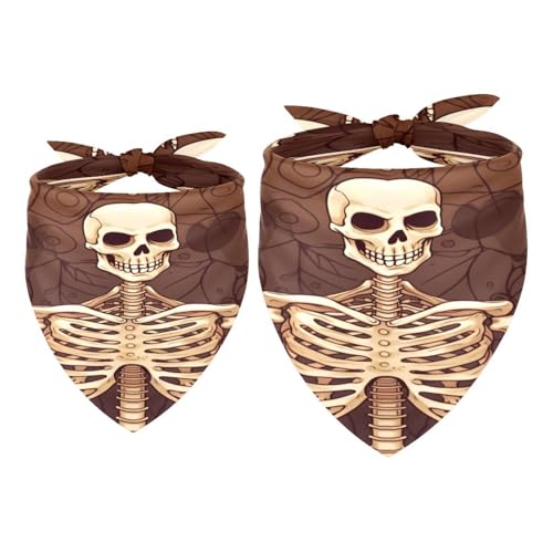 Hundehalstuch, Totenkopf-Skelett, für Mädchen und Jungen, waschbar, Halstuch, Zubehör für kleine, mittelgroße und große Hunde, Welpen, Katzen, Haustiere, 2 Stück Hundehalstuch, Totenkopf-Skelett, für Mädchen und Jungen, waschbar, Halstuch, Zubehör für kleine, mittelgroße und große Hunde, Welpen, Katzen, Haustiere, 2 Stück von VAPOKF