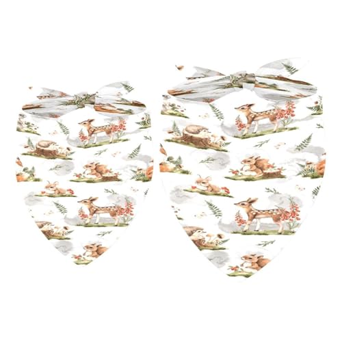 Hundehalstuch, Waldhirsch, Maus, Fuchs, Eichhörnchen, Hase, Igel, Mädchen, Jungen, Lätzchen, Halstuch, Zubehör für kleine, mittelgroße und große Hunde, Welpen, Katzen, Haustiere, 2 Stück Hundehalstuch, Waldhirsch, Maus, Fuchs, Eichhörnchen, Hase, Igel, Mädchen, Jungen, Lätzchen, Halstuch, Zubehör für kleine, mittelgroße und große Hunde, Welpen, Katzen, Haustiere, 2 Stück von VAPOKF
