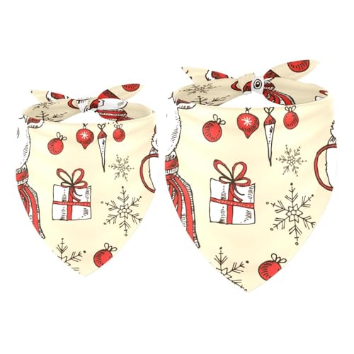 Hundehalstuch, Weihnachtsmütze, Hirsch, Bär, Vogel, Mädchen, Jungen, Lätzchen, Halstuch, Zubehör für kleine, mittelgroße und große Hunde, Welpen, Katzen, Haustiere, 2 Stück von VAPOKF