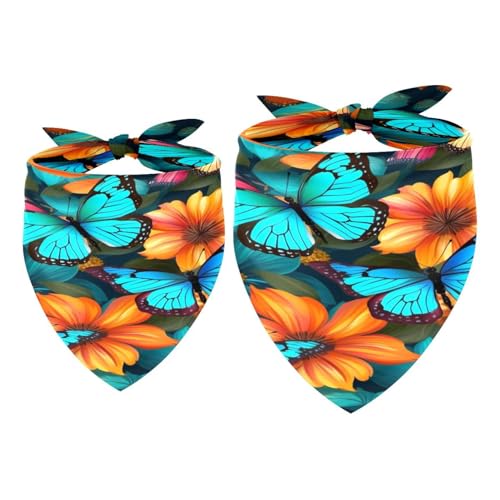 Hundehalstuch, bunt, fliegender Schmetterling, für Mädchen und Jungen, waschbar, Halstuch, Zubehör für kleine, mittelgroße und große Hunde, Welpen, Katzen, Haustiere, 2 Stück Hundehalstuch, bunt, fliegender Schmetterling, für Mädchen und Jungen, waschbar, Halstuch, Zubehör für kleine, mittelgroße und große Hunde, Welpen, Katzen, Haustiere, 2 Stück von VAPOKF