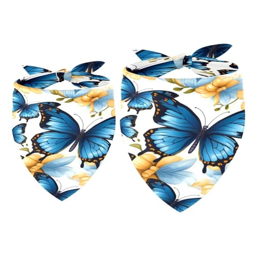 Hundehalstuch, bunt, fliegender Schmetterling, für Mädchen und Jungen, waschbar, Halstuch, Zubehör für kleine, mittelgroße und große Hunde, Welpen, Katzen, Haustiere, 2 Stück von VAPOKF