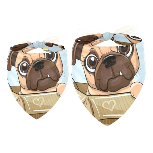 Hundehalstuch, niedlicher roter Schmetterling, Schleife, Mops, Hund in Box, für Mädchen und Jungen, Halstuch, Zubehör für kleine, mittelgroße und große Hunde, Welpen, Katzen, Haustiere, 2 Stück Hundehalstuch, niedlicher roter Schmetterling, Schleife, Mops, Hund in Box, für Mädchen und Jungen, Halstuch, Zubehör für kleine, mittelgroße und große Hunde, Welpen, Katzen, Haustiere, 2 Stück von VAPOKF