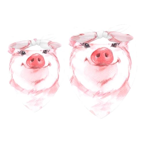 Hundehalstuch, niedliches Schwein, Mädchen, Jungen, Halstuch, Zubehör für kleine, mittelgroße und große Hunde, Welpen, Katzen, Haustiere, 2 Stück Hundehalstuch, niedliches Schwein, Mädchen, Jungen, Halstuch, Zubehör für kleine, mittelgroße und große Hunde, Welpen, Katzen, Haustiere, 2 Stück von VAPOKF