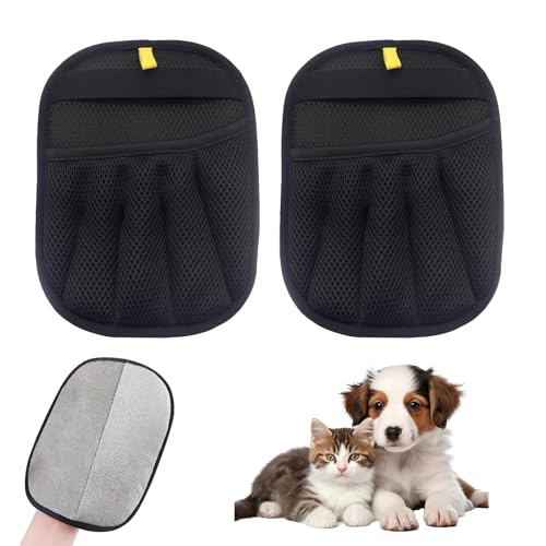 VARKAGE 2 Stück Double-Sided Fell Magnet Handschuh, Pet Grooming Gloves, Katzenhaarentferner Handschuh für Kleidung, Sofas von VARKAGE