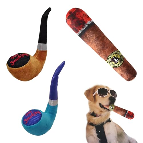 VARKAGE 3 Stück Hundespielzeug, Interaktives Plüsch Welpenspielzeug, Hundespielzeug Quietschend Zigarette, Kühl Spielzeug Hund, Hunde Spielzeug für Kleine, Mittelgroße und Große Hunde VARKAGE 3 Stück Hundespielzeug, Interaktives Plüsch Welpenspielzeug, Hundespielzeug Quietschend Zigarette, Kühl Spielzeug Hund, Hunde Spielzeug für Kleine, Mittelgroße und Große Hunde von VARKAGE