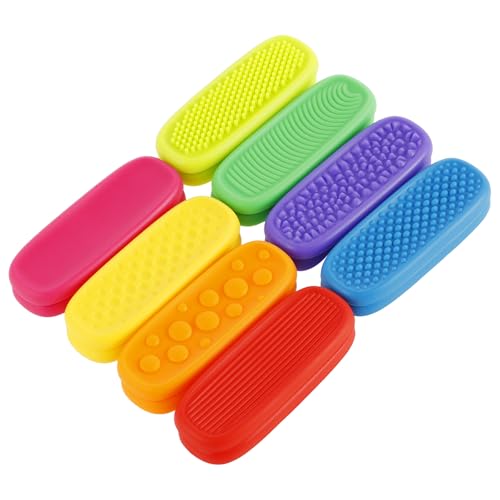 16 Stück Silikon Sensorikstreifen für Kinder,Wiederverwendbar Toys,Leuchtende Farben,Anti Stress Kinder,Sensorik Spielzeug mit Saugnapf für Klassenzimmer,Büro,Reisen und Ausflüge(Stil 1,16pcs) von VAVPUP
