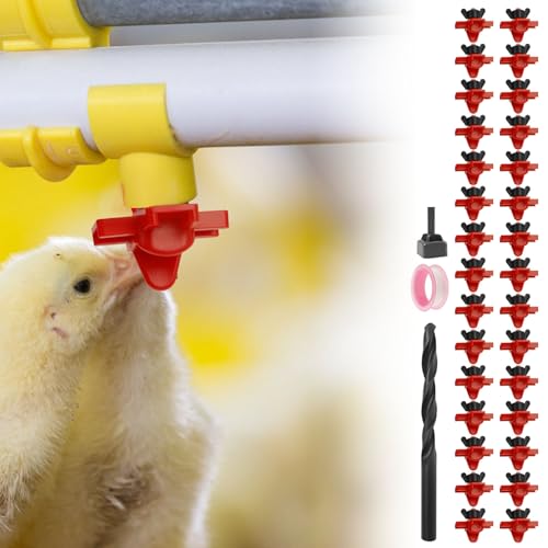 30 Stück Horizontale Hühnernippel,Automatische Geflügelnippel Horizontale,Horizontale Seitenmontage, Wassersparend Geflügeltränke für den Außenbereich(A,30PCS) von VAVPUP