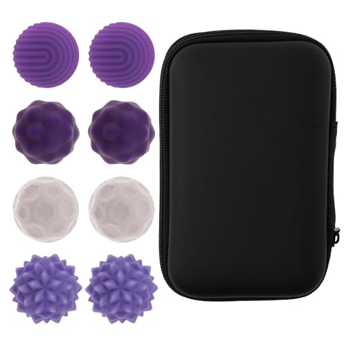8 Stück Magnetische Bälle,Akupressur Ball aus Silikon,Kompakt Tragbares Motorikspielzeug mit Aufbewahrungsbox,Magnetische Toys mit Multi Textur,Silikon Sensorik Spielzeug(Violett) von VAVPUP
