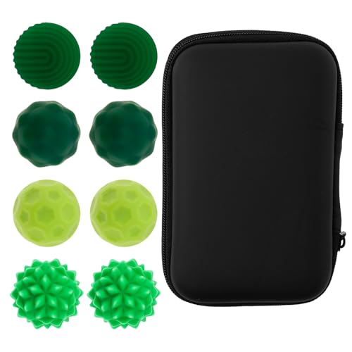 8 Stück Magnetische Bälle,Akupressur Ball aus Silikon,Kompakt Tragbares Motorikspielzeug mit Aufbewahrungsbox,Magnetische Toys mit Multi Textur,Silikon Sensorik Spielzeug(grün) von VAVPUP