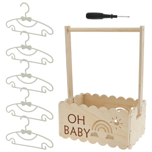 Babykorb Geschenk mit Griff,Holzkiste für Babyparty mit 5 Kleiderbügeln,Praktische Aufbewahrungskiste Kleinkinder,Süßer Babykorbschrank,Baby Shower Wäschekorb für Kleidung,Spielzeug, Neue Eltern(A) Babykorb Geschenk mit Griff,Holzkiste für Babyparty mit 5 Kleiderbügeln,Praktische Aufbewahrungskiste Kleinkinder,Süßer Babykorbschrank,Baby Shower Wäschekorb für Kleidung,Spielzeug, Neue Eltern(A) von VAVPUP