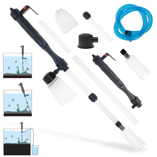 Elektrische Aquarium Siphon,effizientes Vakuum,Schnelle Reinigung，4 in 1 Starke Absaugung Aquarium Reiniger für Wasserwechsel Sandwaschen Wasserfilterung und Wasserumwälzung von VAVPUP