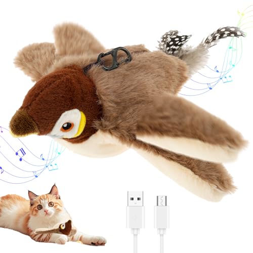 Katzenspielzeug Vogel Elektrisch aus Filz,Interaktives Katzenvogel mit integriertem Berührungssensor,Intelligenter Aufladbares Fliegender Vogel,3 Bewegungsfrequenzen,Vogelspielzeug für Katzen Katzenspielzeug Vogel Elektrisch aus Filz,Interaktives Katzenvogel mit integriertem Berührungssensor,Intelligenter Aufladbares Fliegender Vogel,3 Bewegungsfrequenzen,Vogelspielzeug für Katzen von VAVPUP