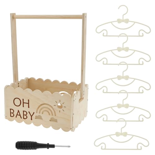 Holz Babyparty Kiste,Babyparty Geschenk mit Griff,Baby Geschenk Korb,Dekorativen Babypartykorb,Holzkiste für Babyparty,Baby Aufbewahrungskiste,Pregnancy Gifts for New Parents (B) von VAVPUP