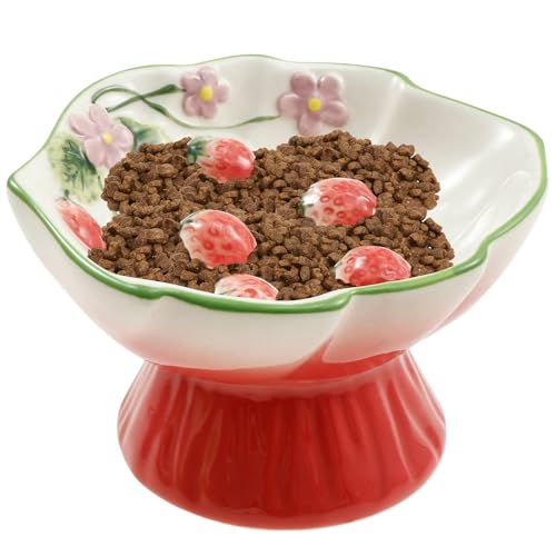 Keramik Katzennäpfe,Futternapf Katze Erhöhter Öffnung mit 15° Neigung,Kontrolliert die Fressgeschwindigkeit,Langsamer Futterautomat für Katzen,Welpen und Kleine Hunde(Rosa) von VAVPUP