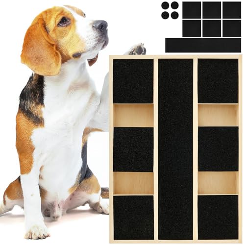 Kratzbrett für Hunde,rutschfest mit Integrierter Leckerlibox und Schleifpapier,35 * 24.5 * 3.3cm,Stressfrei Schleifpapier Nagelschneider, Vielseitig Einsetzbares Kratzbrett für drinnen und draußen(A) von VAVPUP