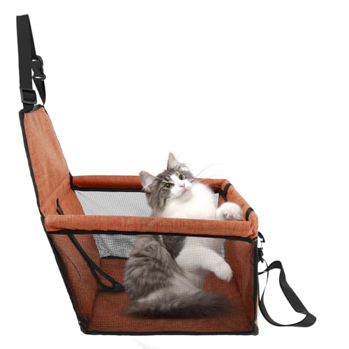 Transporttasche,Oxford Stoff Autositz mit Verstellbarem Gurt für Haustiere,Großer Hundetransporttasche mit Sicherheitsverschluss für Welpen und Katzen(orange) von VAVPUP