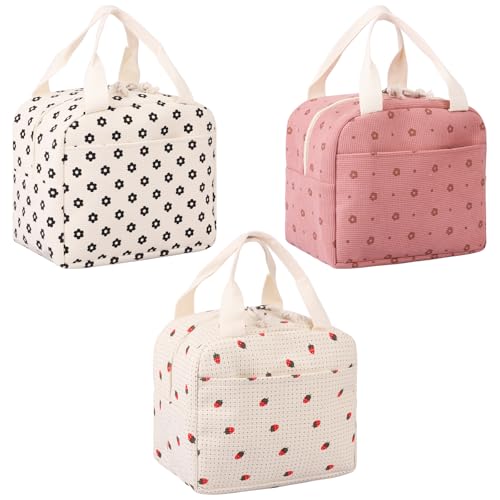 VAVPUP 3 Stück Lunchtasche,robuste Tragetasche mit großer Kapazität,Thermotasche mit Folienfutter,Tragbar Tasche,Exquisite wasserdichte Picknick Camping Organizer Handtasche für draußen(3) von VAVPUP