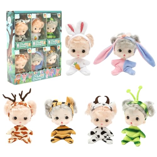 6 Stück Mini Babypuppen,Baby Mini Puppen,Süße Babypuppe mit Verstellbarer Haltung, Waschbares PVC Material,Realistische Babypuppen für Mädchen Jungen Geburtstag(Stil 1) von VAVPUP