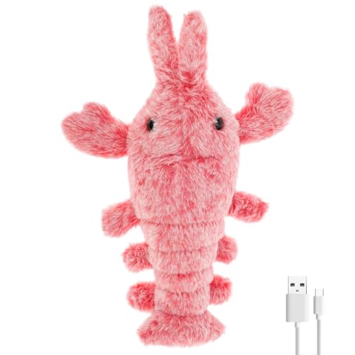 VAVPUP Interaktives Katzenspielzeug,USB-Aufladung interaktives Spielzeug verschleißfestes Simulations Hummer Haustierspielzeug mit eingebautem 300-mAh-Akku für (1pcs) von VAVPUP