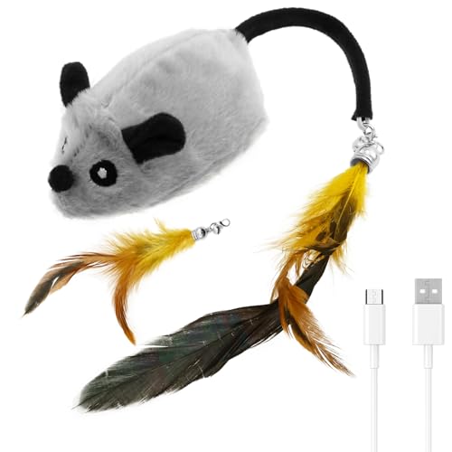 VAVPUP Katzenspielzeug Vogel Elektrisch,Interaktives Katzenvogel mit 2 Federglockenschwanz,Realistisches Mäusespielzeug,Vielseitiges Bewegliches Wiederaufladbares LED Vogelspielzeug für Katzen (Grau) VAVPUP Katzenspielzeug Vogel Elektrisch,Interaktives Katzenvogel mit 2 Federglockenschwanz,Realistisches Mäusespielzeug,Vielseitiges Bewegliches Wiederaufladbares LED Vogelspielzeug für Katzen (Grau) von VAVPUP