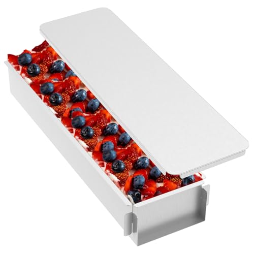 VAVPUP Rechteckig Backform,Verstellbare Mousse Kuchenform, Antihaftbeschichtete Tiramisu Form,Aluminiumlegierung Backform,Abnehmbares Seitenteil,für Tortenzubereitung Broten Tiramisu (Stil4) von VAVPUP