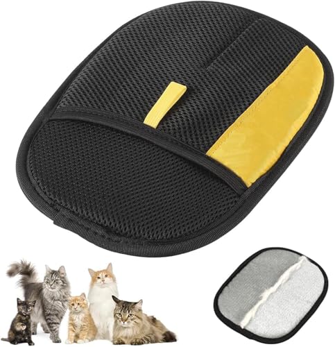 VAWSVOCS 2 Stück Fellmagnet Handschuhe,Pet Hair Remover Glove, Wiederverwendbare Tierhaarentferner Handschuh,Statische Haarentfernungshandschuhe Für Haustier Glattes und Gesundes Fell (B) von VAWSVOCS