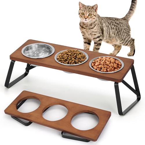 VAlinks Faltbare erhöhte Katzennäpfe Halter 3 Edelstahl Hund Katze Futterspender 15 ° Neigung Erhöhte Haustier Wasser Futternäpfe für Katzen Welpen Kaninchen VAlinks Faltbare erhöhte Katzennäpfe Halter 3 Edelstahl Hund Katze Futterspender 15 ° Neigung Erhöhte Haustier Wasser Futternäpfe für Katzen Welpen Kaninchen von VAlinks