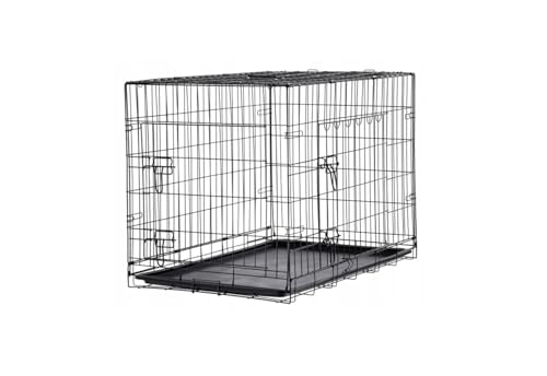 VBChome Hundekäfig 61 x 42 x 48 cm Schwarz Hundebox Faltbar Zuchtkäfig Langlebige Konstruktion Hundeträger Ausziehbarer Boden Zwei Türen Griff VBChome Hundekäfig 61 x 42 x 48 cm Schwarz Hundebox Faltbar Zuchtkäfig Langlebige Konstruktion Hundeträger Ausziehbarer Boden Zwei Türen Griff von VBChome