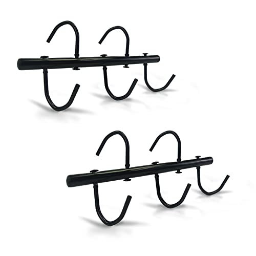 VBUY 2Pcs Steel Tack Rack with Swivel Hooks for Horses Black Hanging Bridle Hooks Portable Tack Hangers Horse Tack Room Organizer Horse Tack Holder Stall Room Fence Trailer Accessories von VBUY