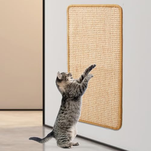 Kratzmatte Katze, 50x 30cm Sisal Teppich Katzen Kratzteppich Katzenkratzmatte Kratzbrett Wand,Katzenkratzbretter Kratzmatte für Schützt Teppiche und Sofas von VCANIVR