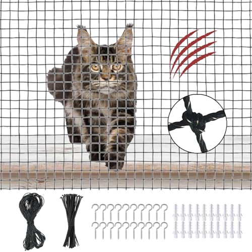 VCANIVR Katzennetz für Balkon 6x3m Katzennetz Drahtverstärkt mit 15M Befestigungsseil und Zubehör Stark Langlebig UV-Beständig Wetterfest Geeignet für Balkone Terrassen und Fenster VCANIVR Katzennetz für Balkon 6x3m Katzennetz Drahtverstärkt mit 15M Befestigungsseil und Zubehör Stark Langlebig UV-Beständig Wetterfest Geeignet für Balkone Terrassen und Fenster von VCANIVR