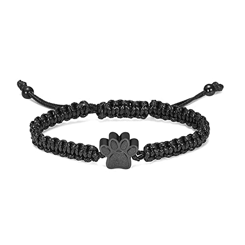 VCCWYQK Einäscherung Armband für Asche für Haustiere - Paw Print Anhänger Armreif Edelstahl Gedenkurne Schmuck für Hund/Katze (A) von VCCWYQK