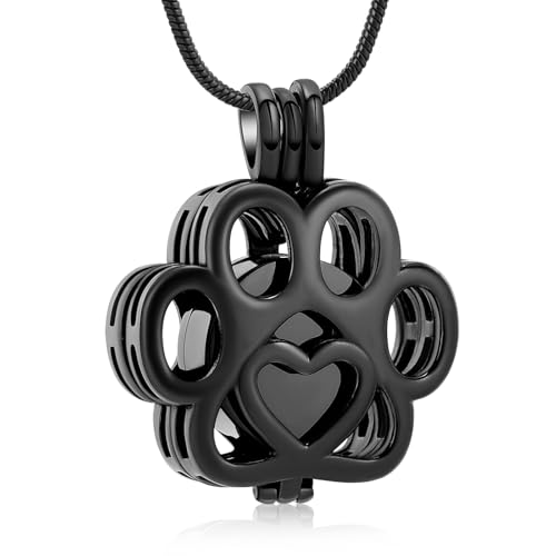 VCCWYQK Pet Einäscherung Schmuck für Asche für Hund/Katze Pfote Edelstahl Memorial Locket Urne Halskette innerhalb Mini Fall Keepsake Einäscherung Schmuck Frauen Männer von VCCWYQK